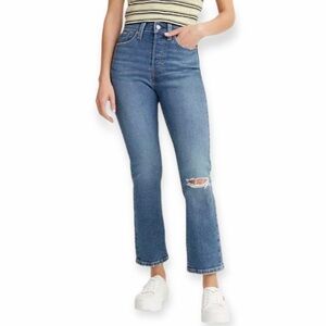 Levi’s 32 (14/15) Wedgie Straight Jeans Button Fly Stretch Womens High Rise